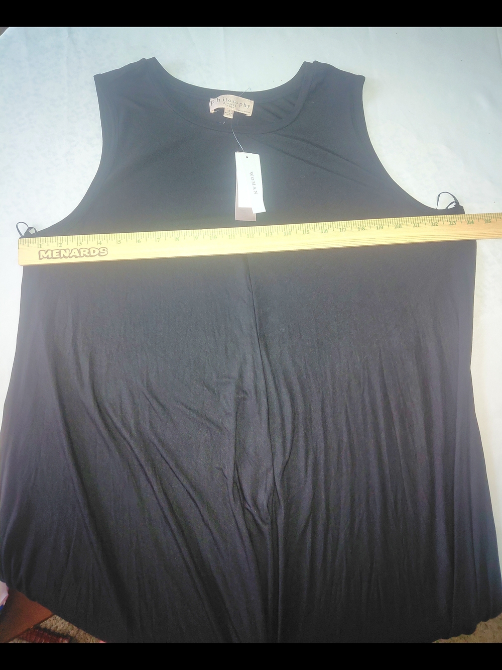 NWT sz 2X Philosophy Black Sleeveless Swing Trapeze A-Line Dress Flowy - Picture 8 of 10
